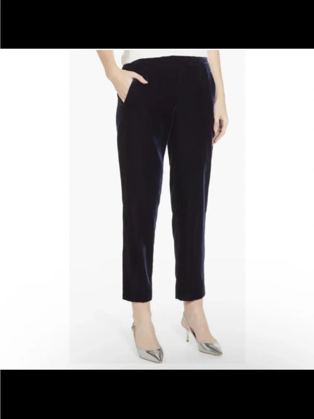 J.Crew Navy Blue Velvet Pull-On Slim Straight Easy Pants Size 2T